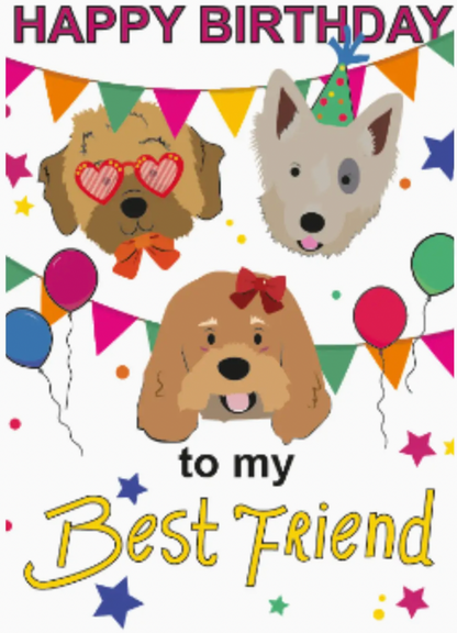 Ätbart Vykort Happy Birthday | Hundgodis Bacon