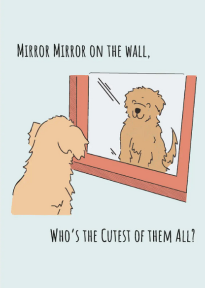 Ätbart Vykort Mirror Mirror | Hundgodis Bacon