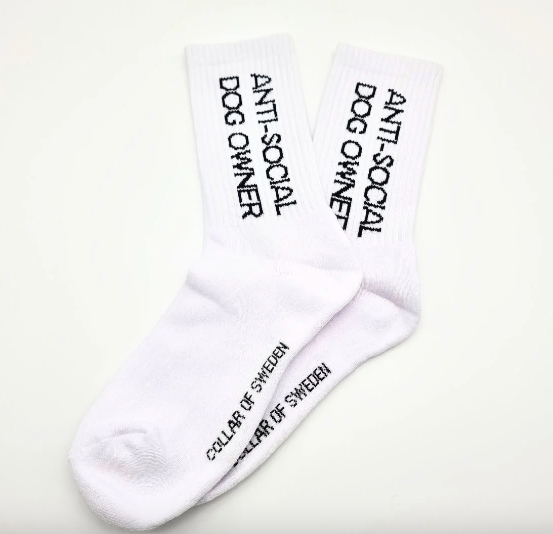 White Tube Socks - Anti-Social Dog Owner