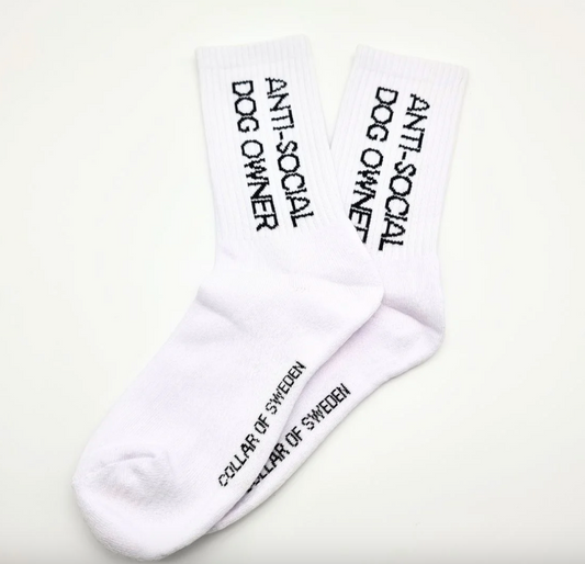 Vita Tubsockor - Anti-Social Dog Owner